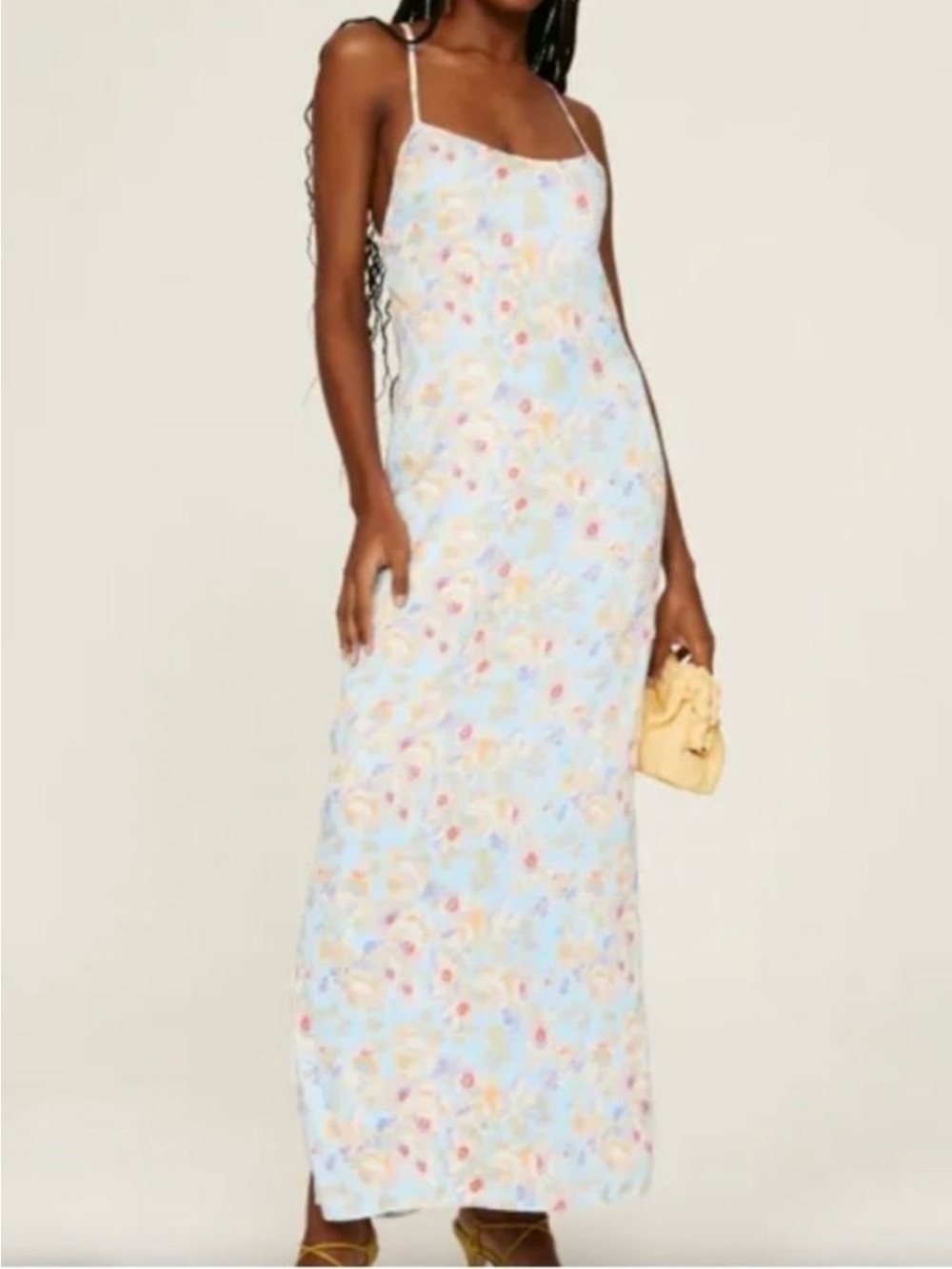 Something Navy Pastel Blue Floral Maxi Dress - Picture 5 of 6
